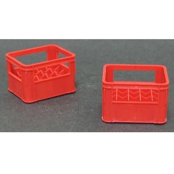ミニチュア雑貨 1/12スケール ビールケース 2個セット(赤色) (ピンク