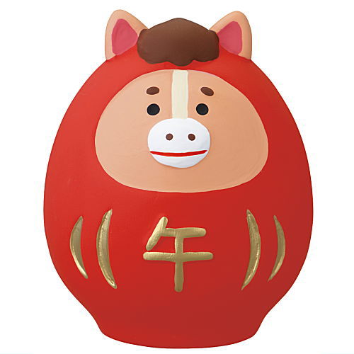 陶器の干支飾り 馬だるま (ZSG-29773G)】 DECOLE concombre デコレ