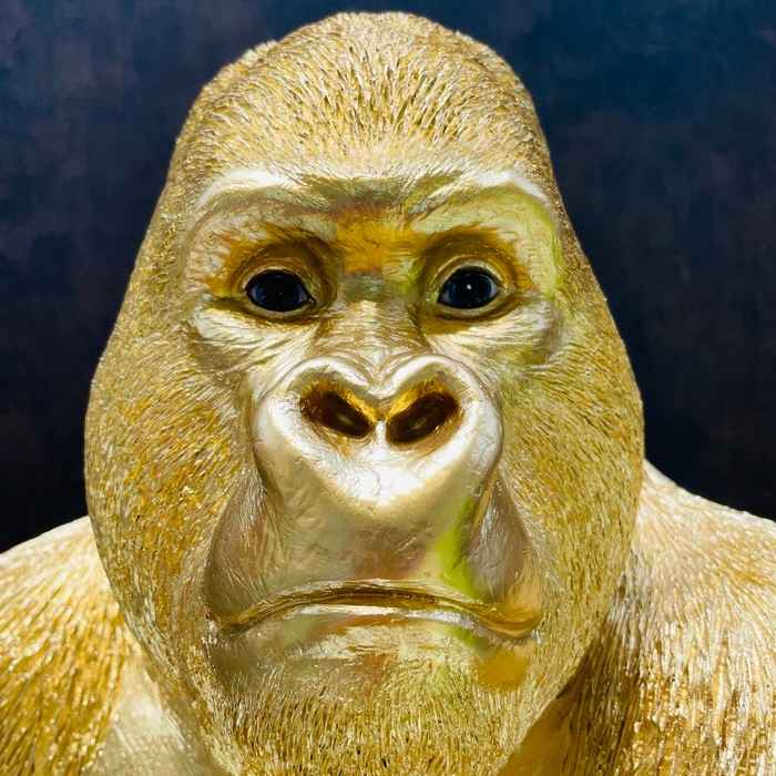 巨大金ゴリラ 置物 オブジェ 身長76cm 巨大ゴールデンゴリラ グッズ 金