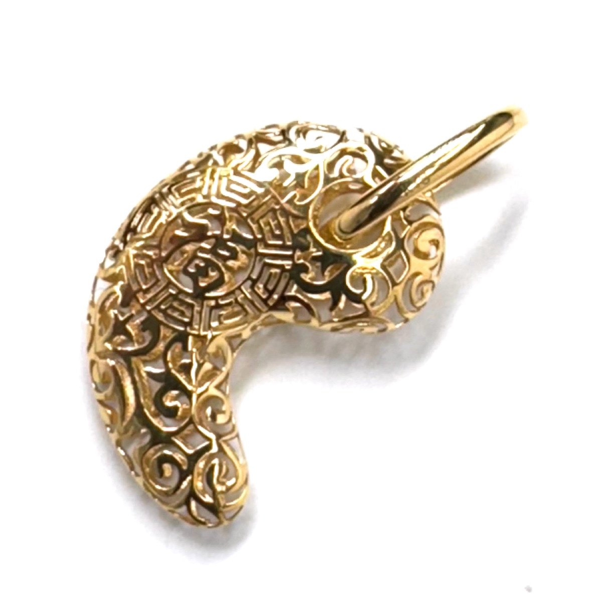 勾玉 まがたま 18金 k18 2g ペンダントトップ 福 イエローゴールド