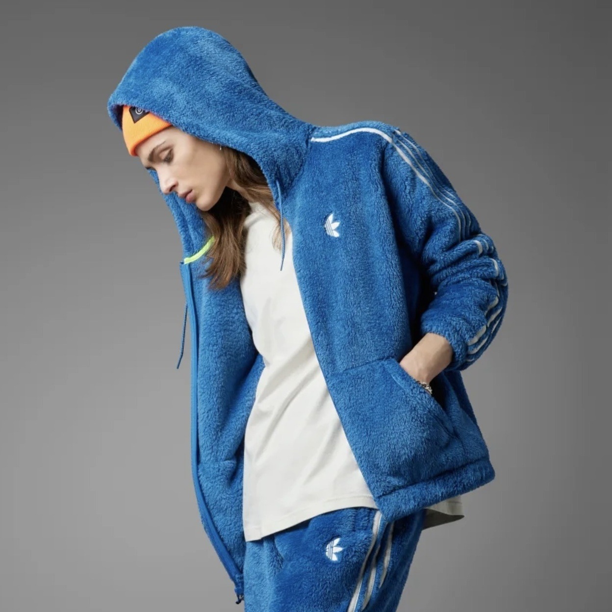 国内完売 adidas INDIGO HERZ FUR HOODIE＆PANTS エコファー フーディ