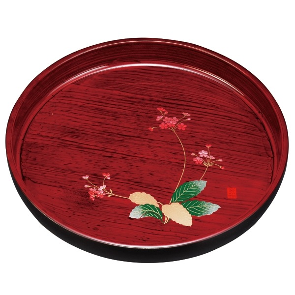 紀州塗り 尺寸 丸盆 杢目 桜草 | 盆・膳・トレー,丸盆・半月盆 | 曲げ