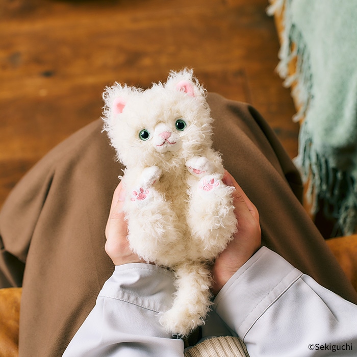 予約】 ころりんぬいぐるみ ねこ しろふわ|【ぬいぐるみのセキグチ