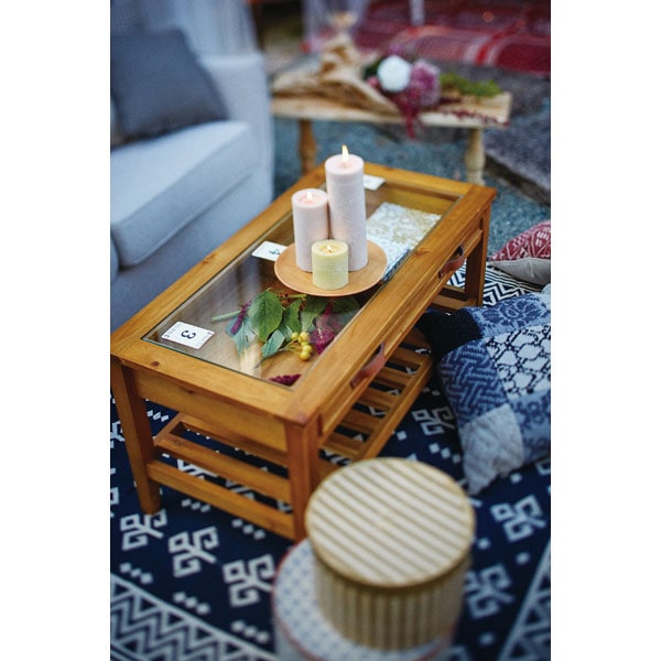 ガラス天板のコレクションテーブル | 幅90cm | インテリア・家具の通販