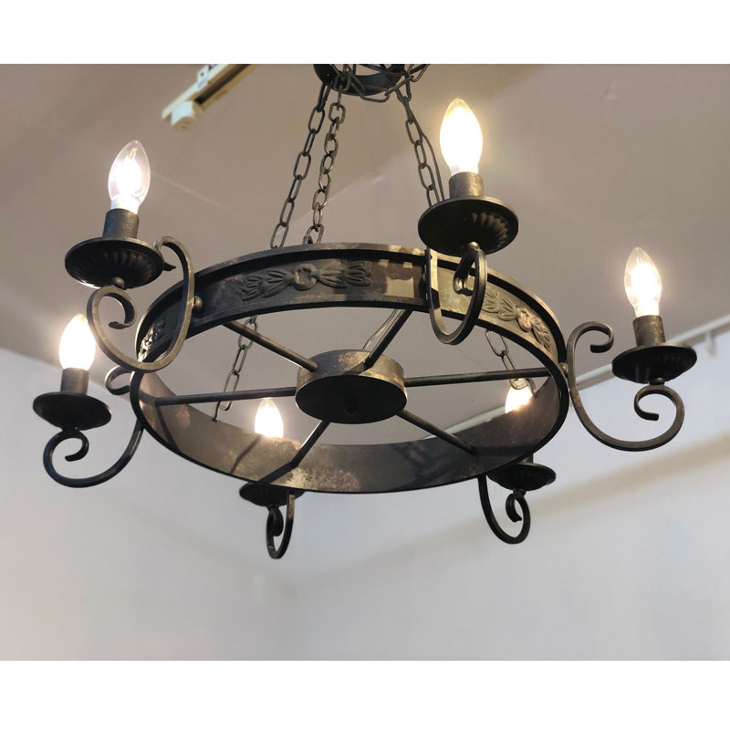 ローとアイアンのヴィンテージ風シャンデリア｜6灯 | インテリア・家具