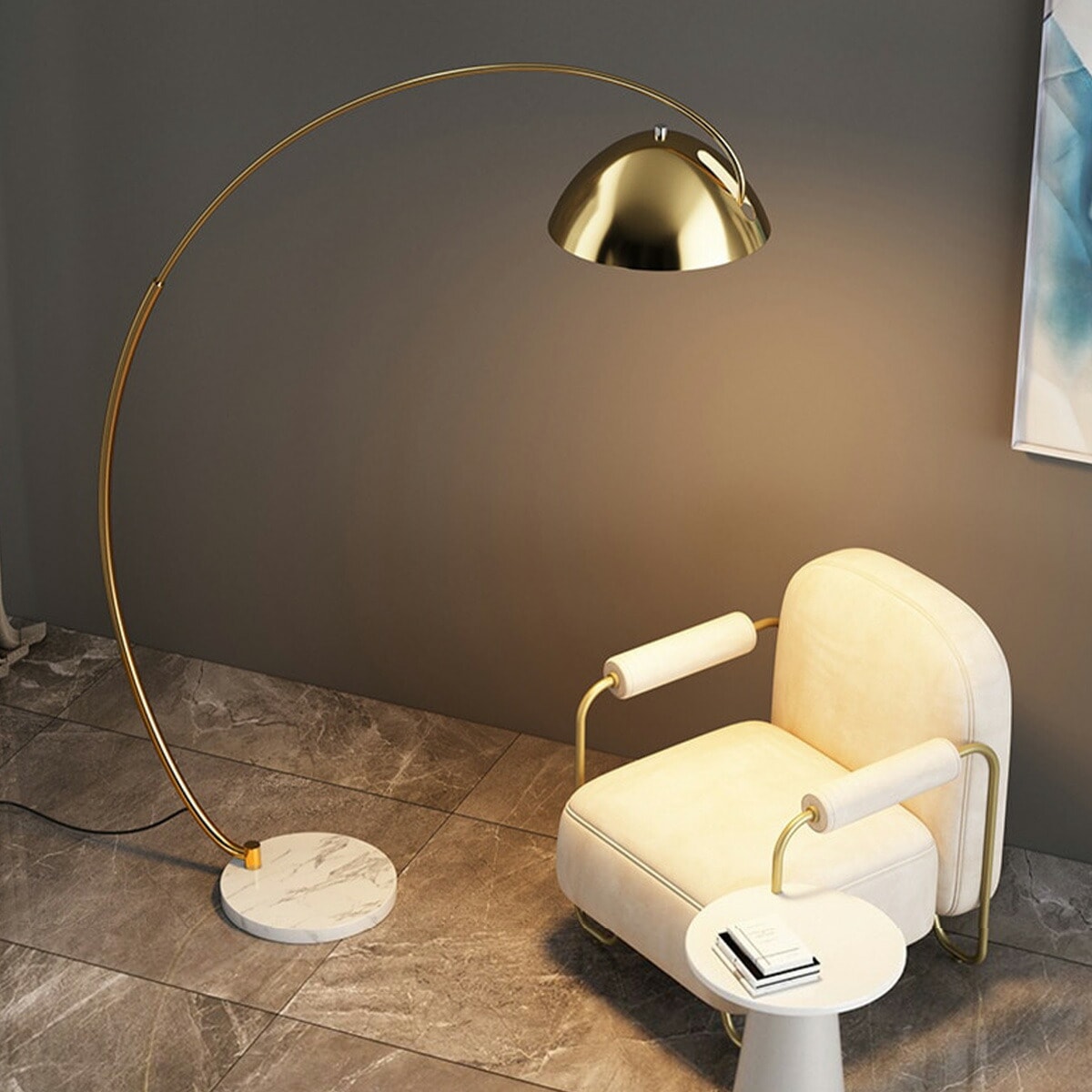 ゴールド・Sサイズ] VeroMan フロアライト スタンドライトラウンド 半