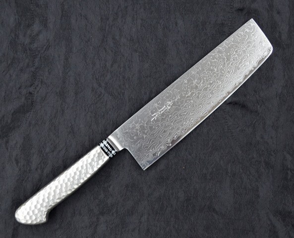 光月作 ダマスカス鋼共柄 菜切包丁 180mm | 包丁 | | 西沢金物