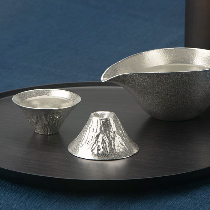 片口 - 大・富士山 FUJIYAMA 2ヶセット（桐箱入）｜錫製雑貨・酒器の