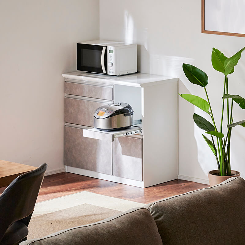 大川家具】カウンターボード 90cm幅 リーベ ナチュラル/ブラウン