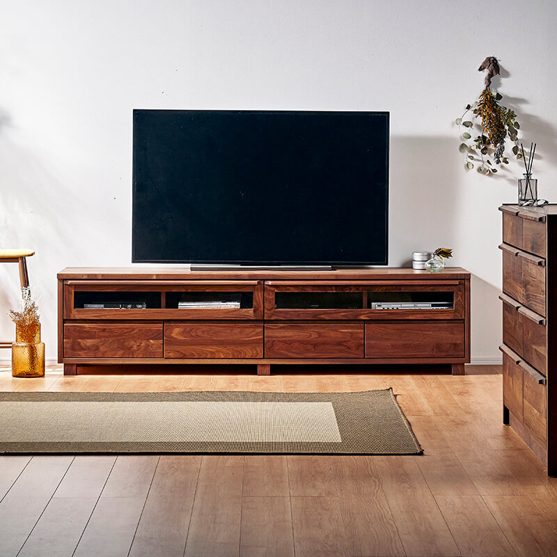 大川家具】テレビボード 200cm幅 アレン ウォールナット/レッドオーク