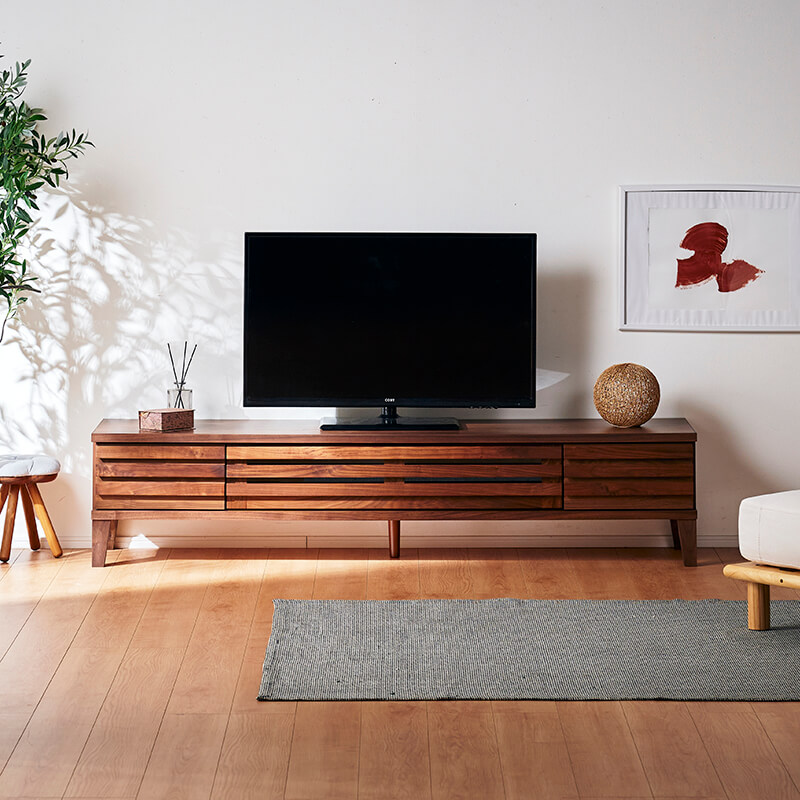 大川家具】テレビボード 180cm幅 セジュール ウォールナット/レッド