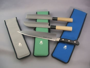 帆布製 包丁ケース 【G-M】 対応品240mmの牛刀、薄刃 専用木製サヤ付