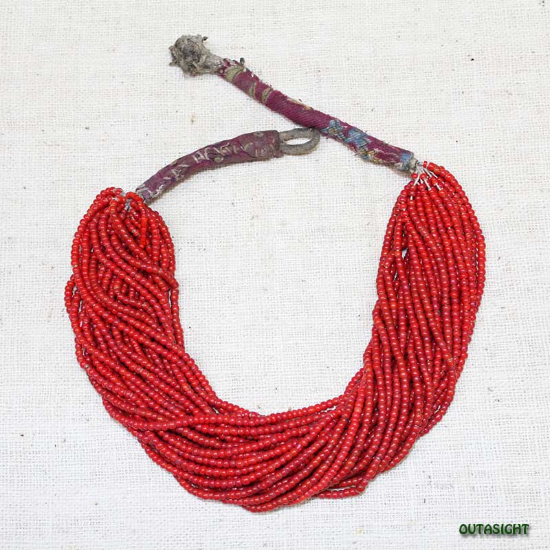 ホワイトハーツ（ホワイトハート）ビーズネックレス 30連 アンティーク