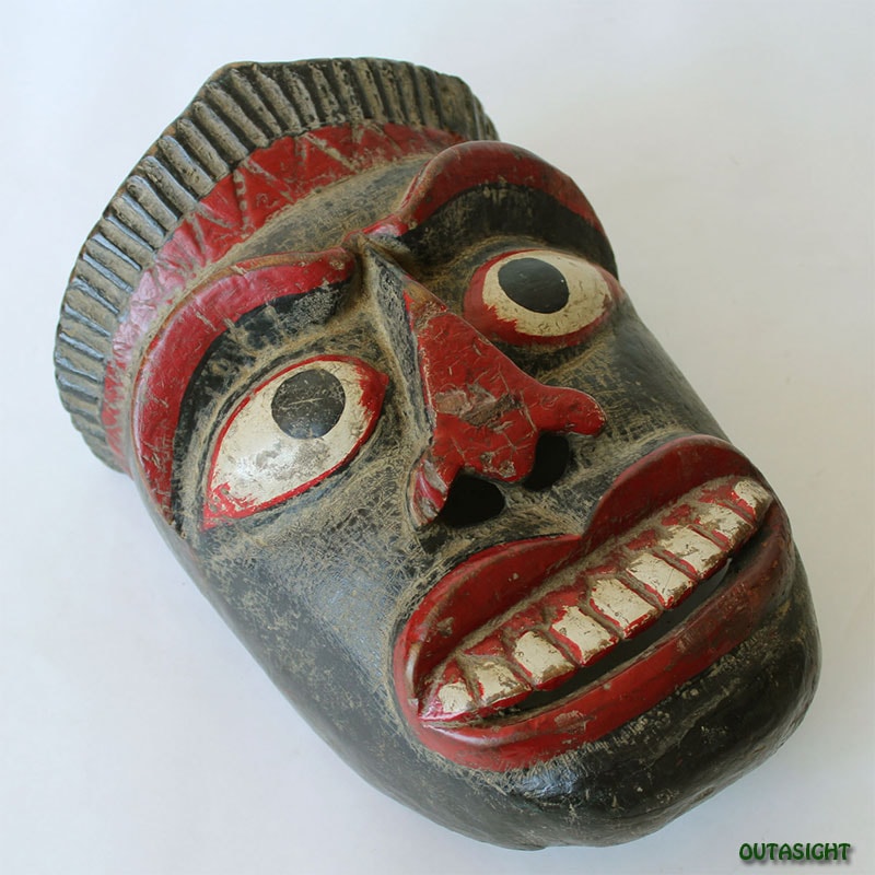 木彫マスク(お面) ヴィンテージ ネパール NAM-04 | Mask/マスク/お面