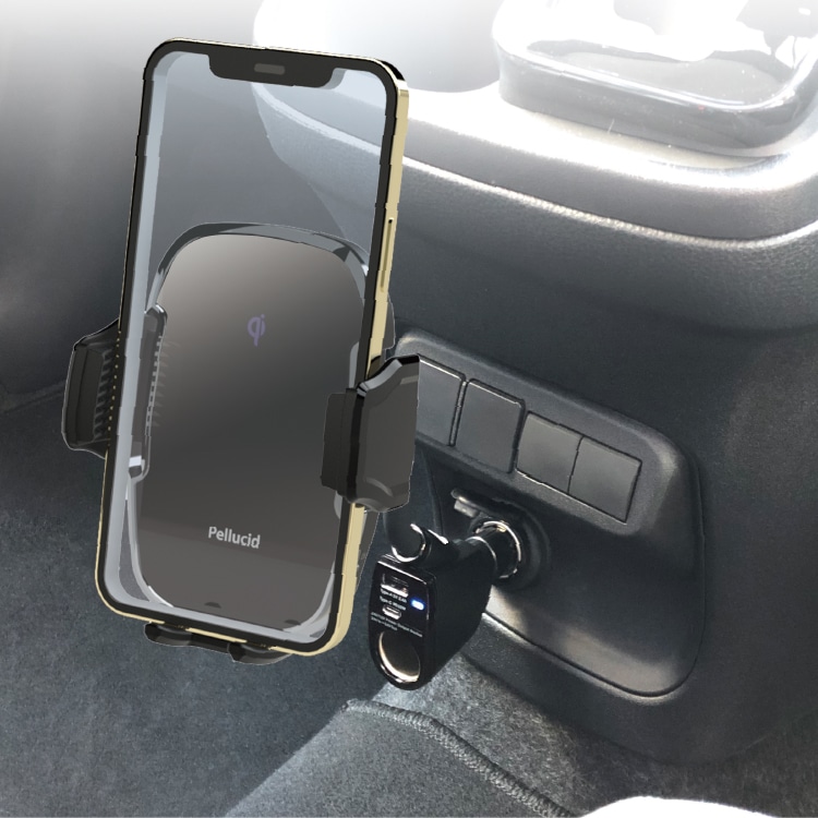 ワイヤレス充電+自動開閉スマホホルダー アクセサリソケット PPH2303