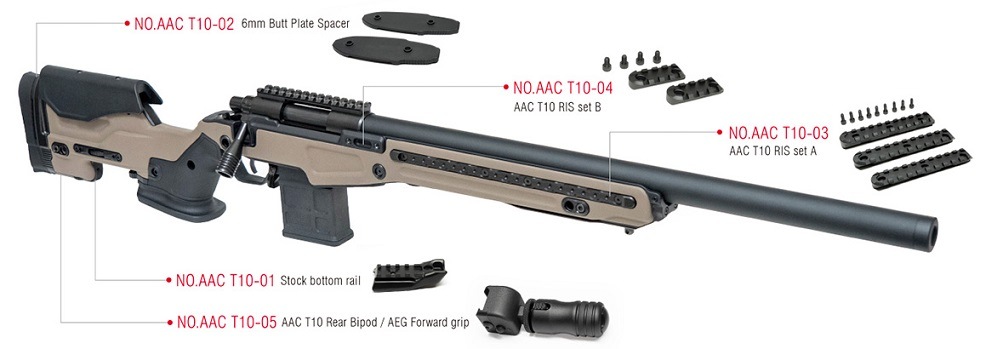 ActionArmy AAC T10(TACTICAL10)/バットプレートスペーサー(6mm/1枚入