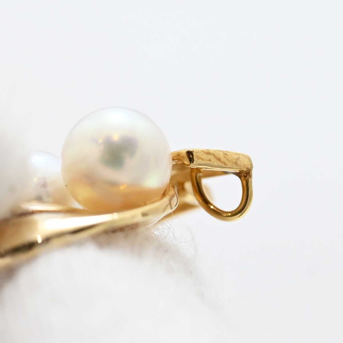 ミキモト MIKIMOTO K14YG イエローゴールド パール ブローチ 3332