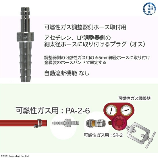 ヤマト産業 OKコック PA-2-6 アセチレン・LPなど可燃性ガス用