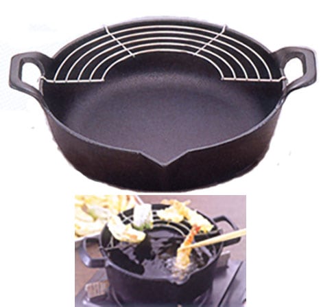 南部鉄器 鍋元 天ぷら鍋（大）カラス口付25cm 日本製のことなら、三和屋へ