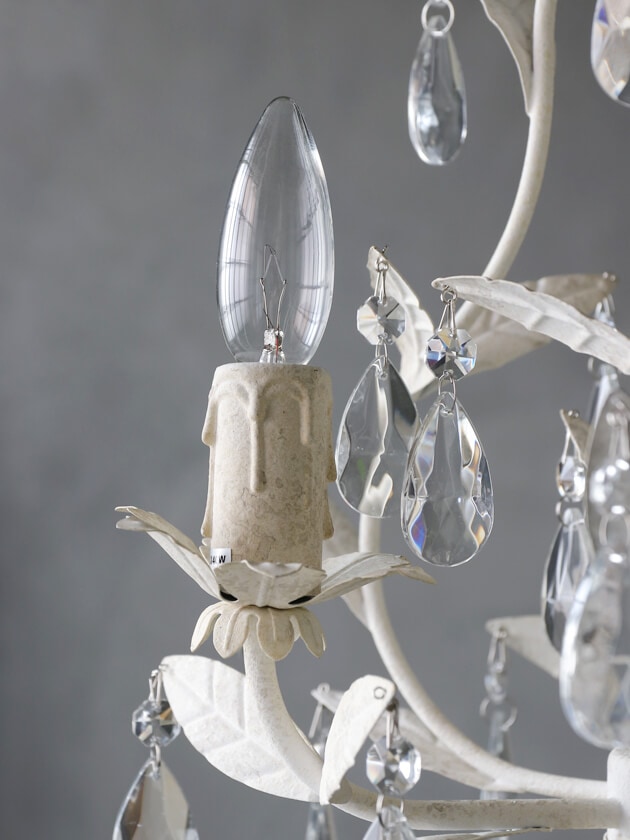 SGDシャンデリア3灯Stinaシャビーホワイト- サラグレース-