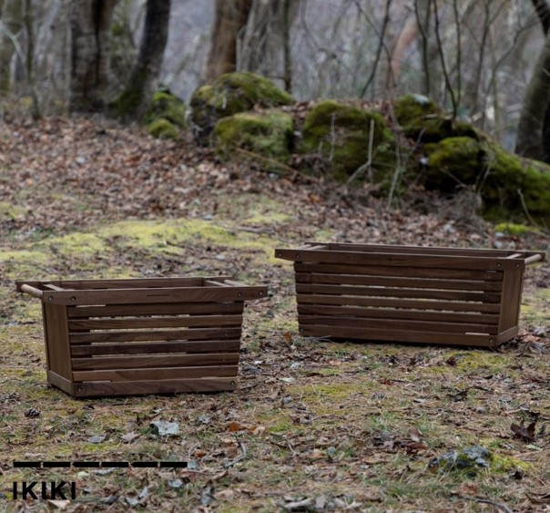 IKIKI シェルフコンテナM (オーク、ウォールナット) | エクステリア