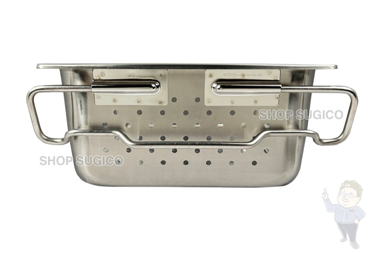 HACCP】18-8 給食バット 1/1サイズ 積み重ねハンドル 穴明 深さ150mm