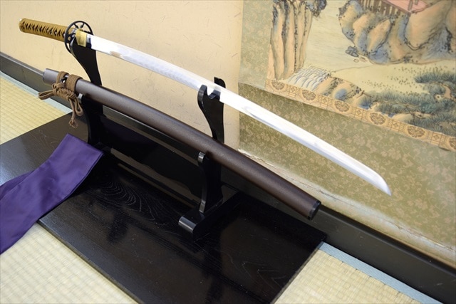 即納品 宗三左文字 三好政長所用 亜鉛合金刀身 刀袋付 高級模造刀