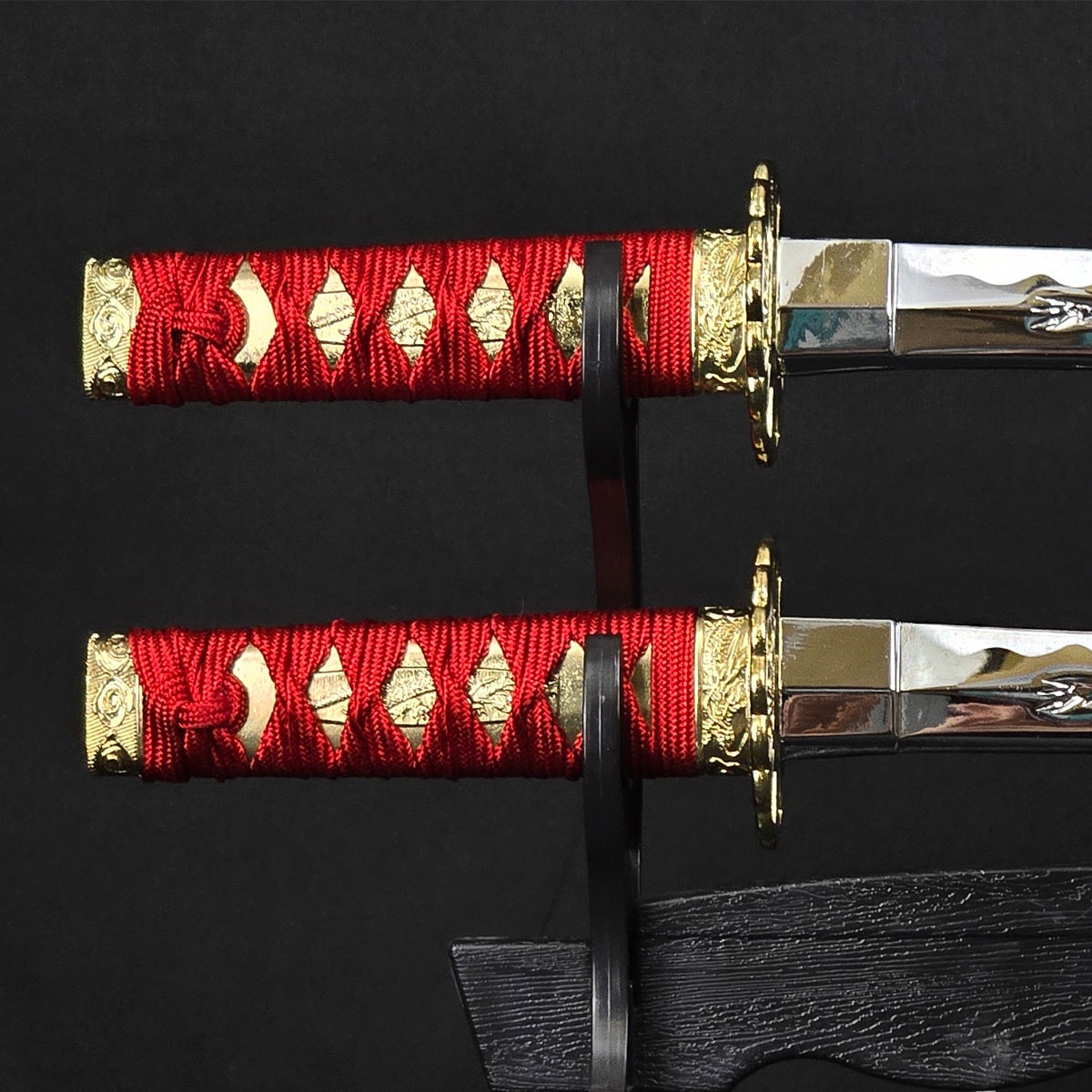 ミニミニ竜3点セット 彫金 赤 刀掛台付 刀身竜彫 模造刀｜【公式