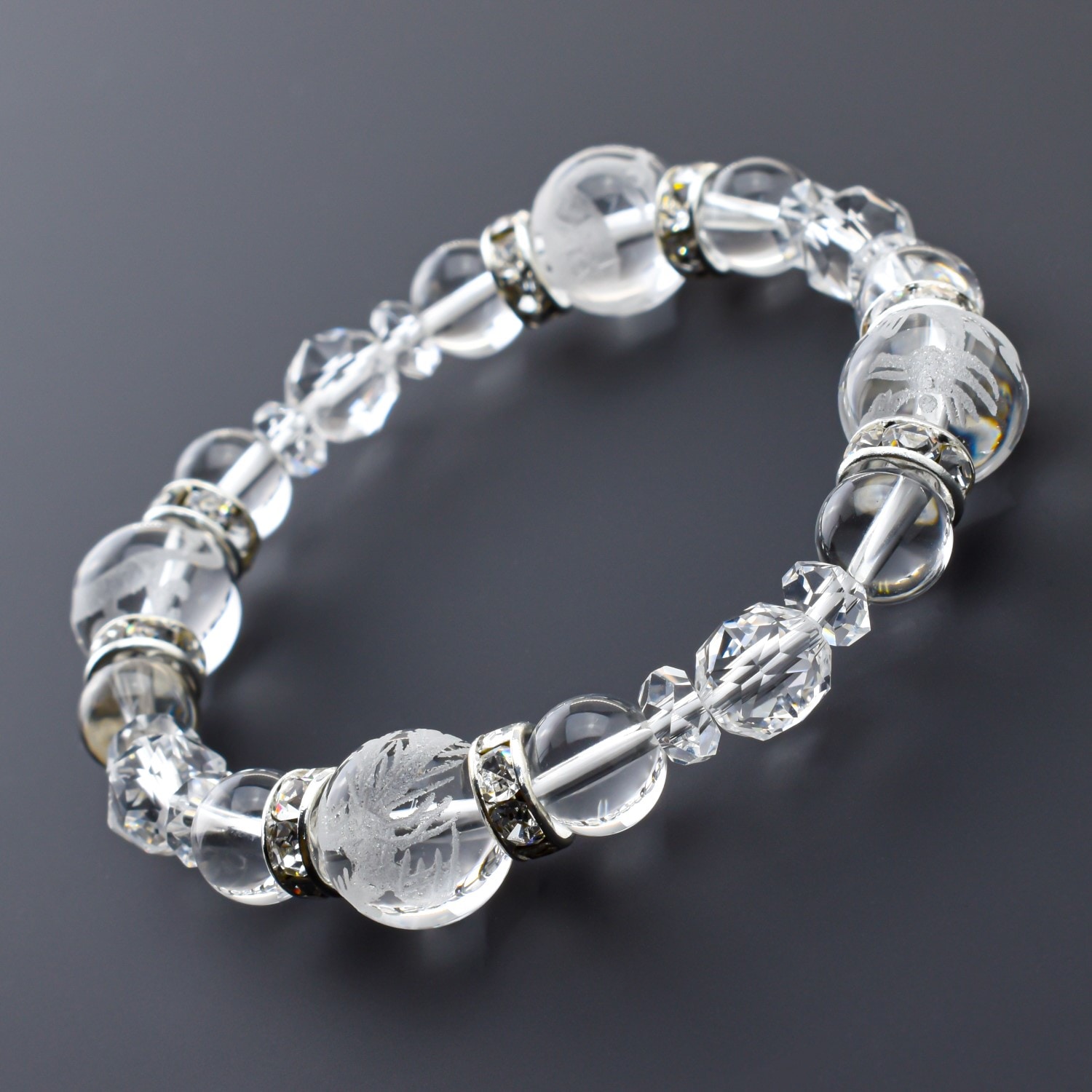 浄化 ストレス緩和 開運風水 四神水晶ブレスレット【水晶＆スター