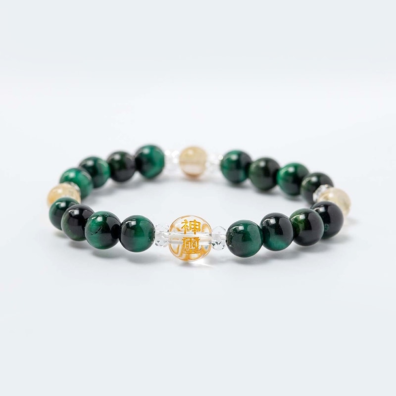 活力を高める！グリーンタイガーアイ＆ルチルクォーツブレスレット
