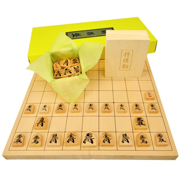 木製将棋セット 新桂7号折将棋盤セット(木製普及将棋駒※不織布付・将棋
