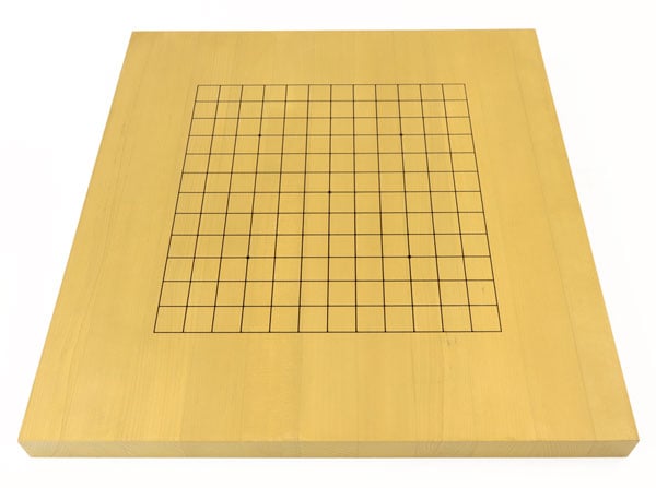 囲碁セット 13路19路両用新かや1寸卓上碁盤セット(ガラス碁石桜・プラ