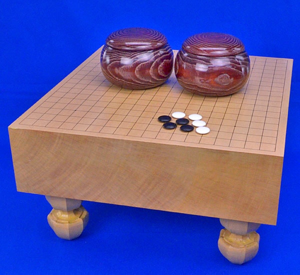囲碁セット 新桂4寸足付碁盤セット(蛤碁石25号・木製碁笥栗大) | 足付