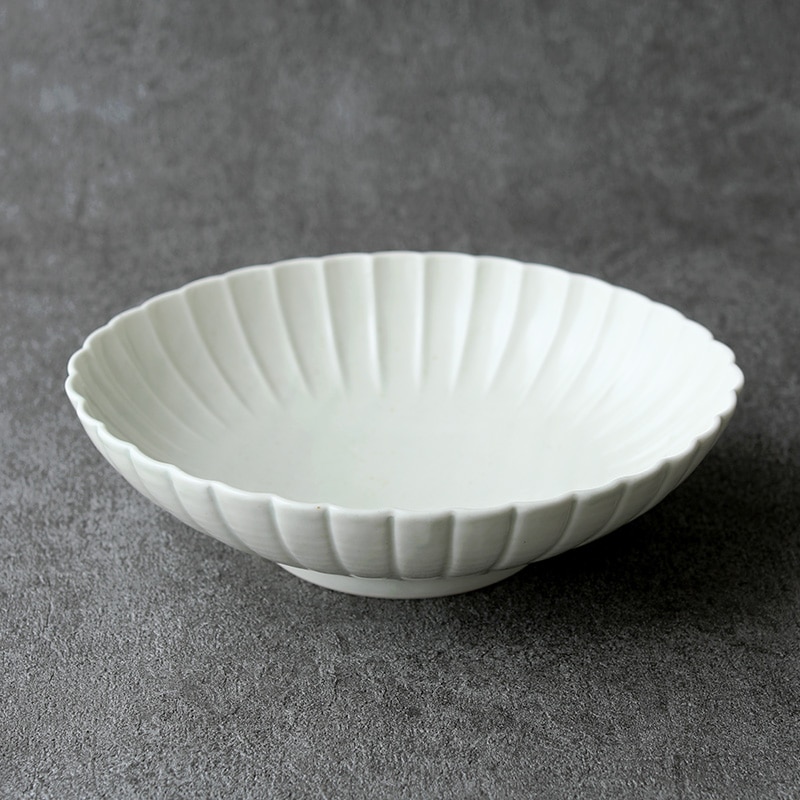 阿部春弥｜輪花楕円大鉢 白磁 | 趣佳[syuca.jp] オンラインショップ