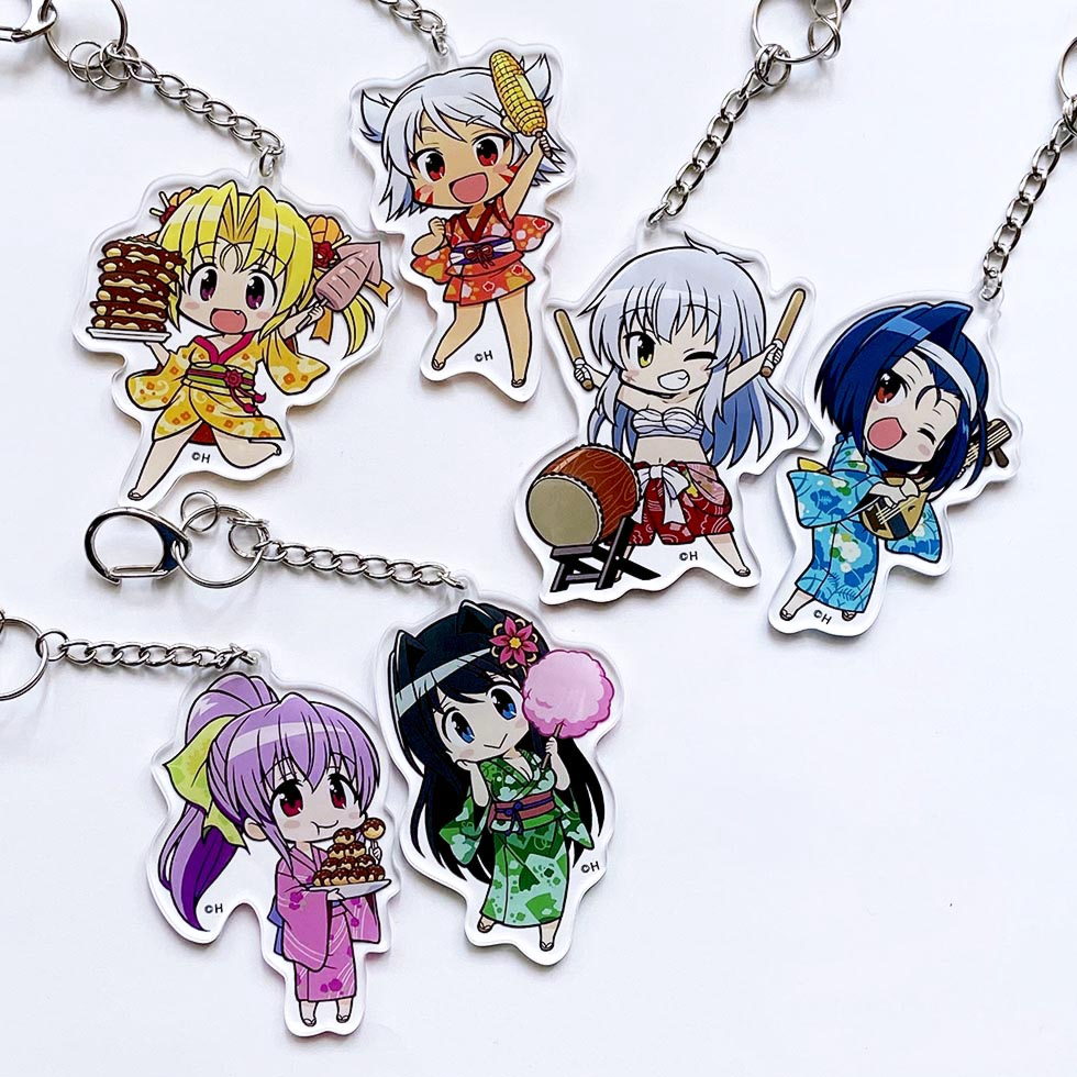 戦国乙女 かぎっ娘キーホルダーアクリルver.夏祭り【コンプリート