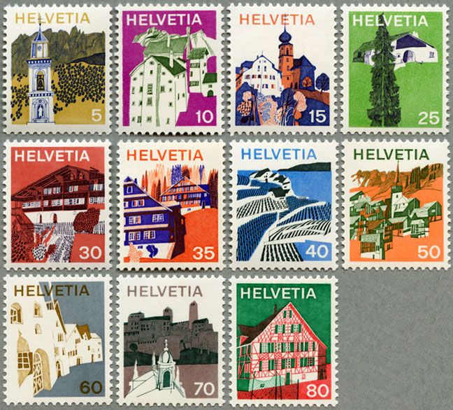 スイス 1973年風景シリーズ11種 - 趣味の切手専門店マルメイト | 外国