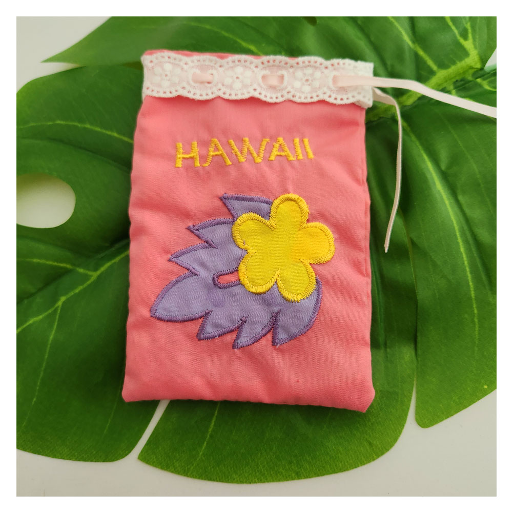 サシェ サシェバック 2カラー モンステラ プルメリア柄 ネイビー