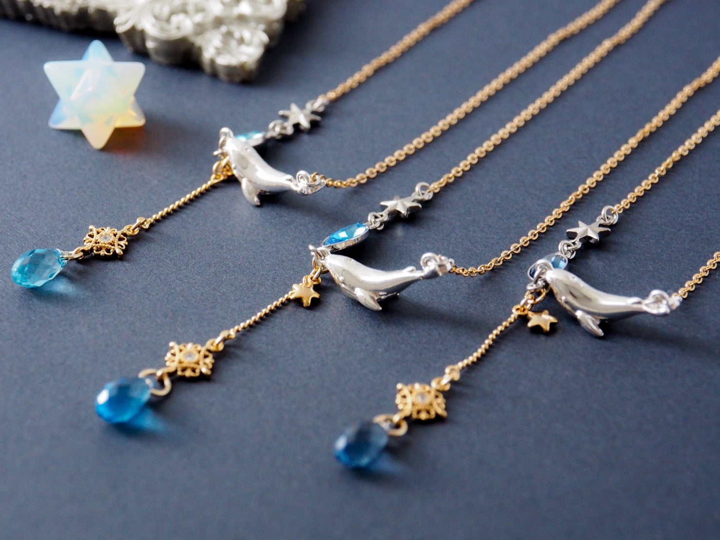 星海の漣を彷徨うくじらの涙 ネックレス – 宙フェス夜市