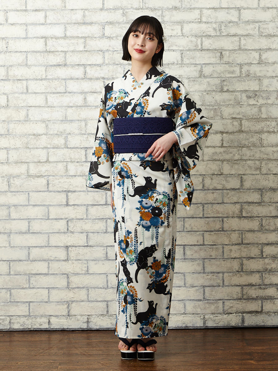 浴衣単品「 夜空猫 」(FREE パープル): ふりふ ｜ミマツグループ