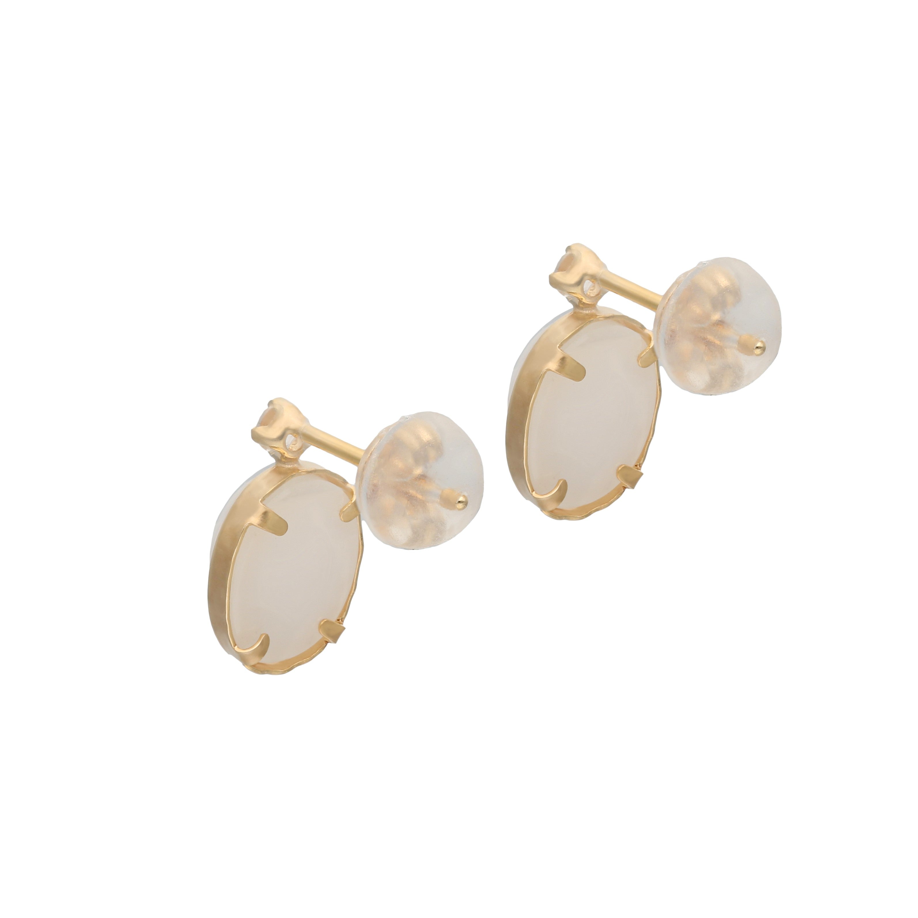 K10 ホワイトアゲート × ホワイトトパーズ スタッドピアス - me