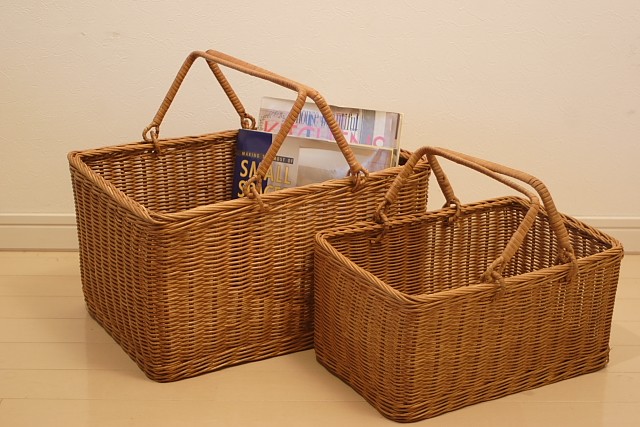 かご・バスケット・雑貨 - menui | 籐のお買い物かご【ラタン 角型