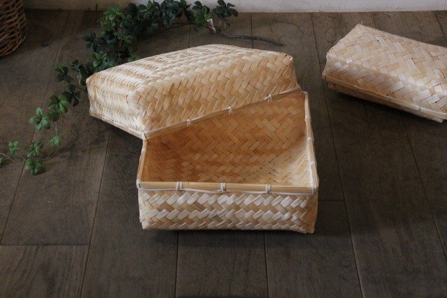 かご・バスケット・雑貨 - menui | 竹の行李籠 蓋付きのボックスタイプ