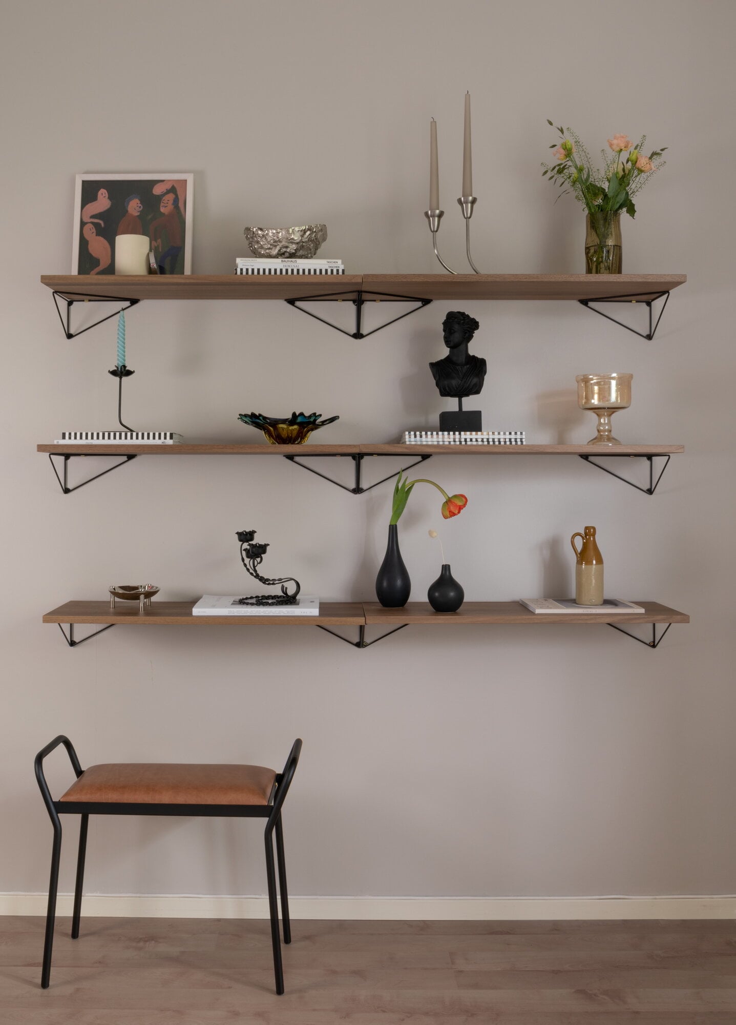 Maze Pythagoras shelf, 80 x 20 cm, walnut | Finnish Design Shop