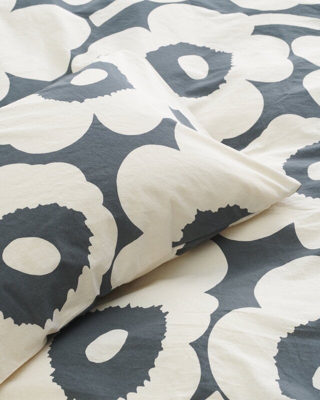Marimekko Unikko duvet cover, 150 x 210 cm, charcoal - off-white