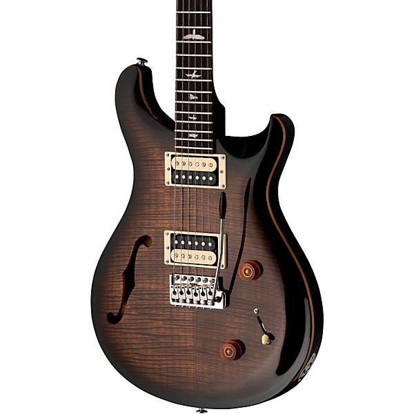PRS SE Custom 22 Semi-Hollow Electric Guitar Black Gold Sunburst