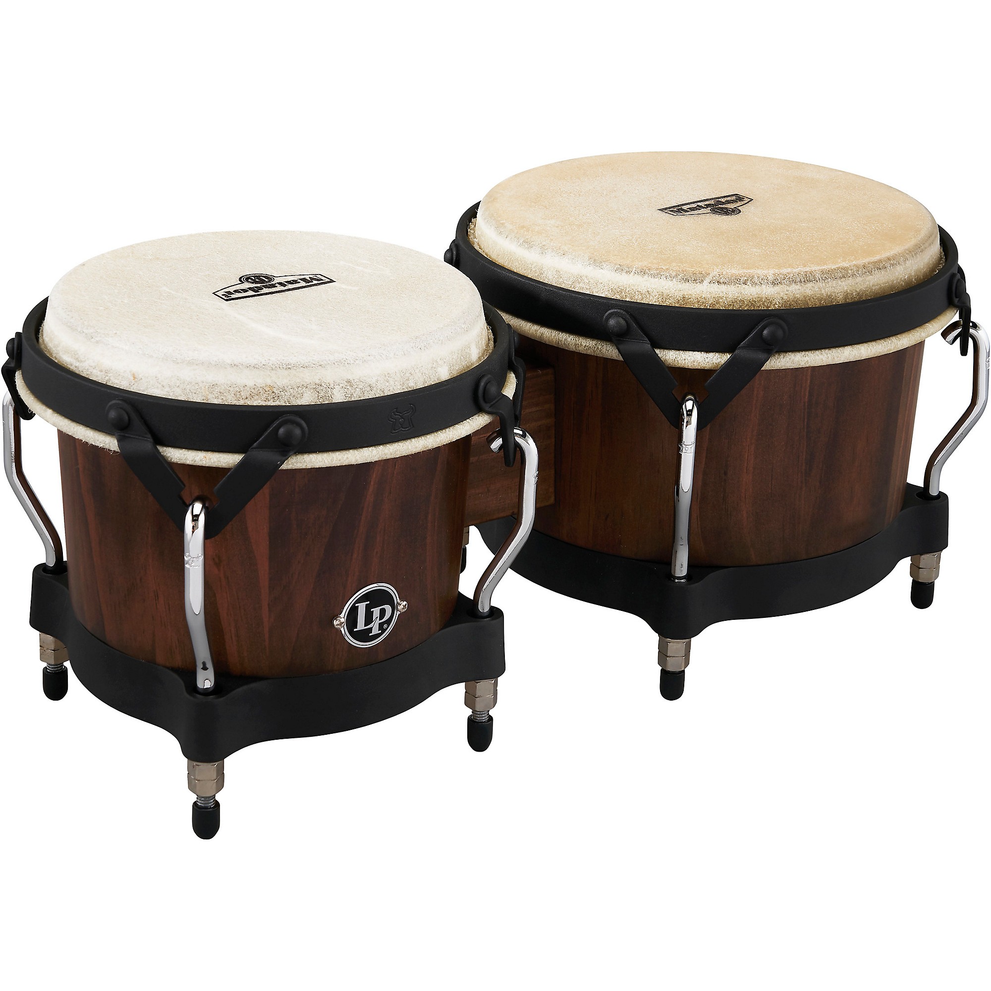 LP Matador Pine Whiskey Barrel Bongos, with Black Hardware | Music