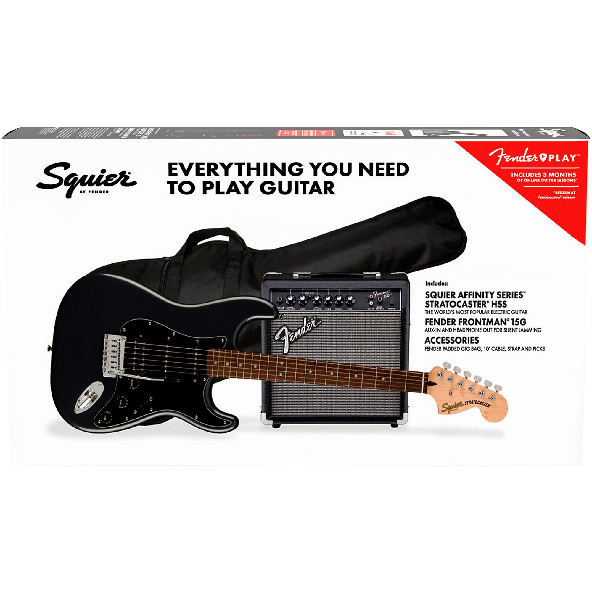 Squier Affinity Series Stratocaster HSS Electric Guitar Pack With