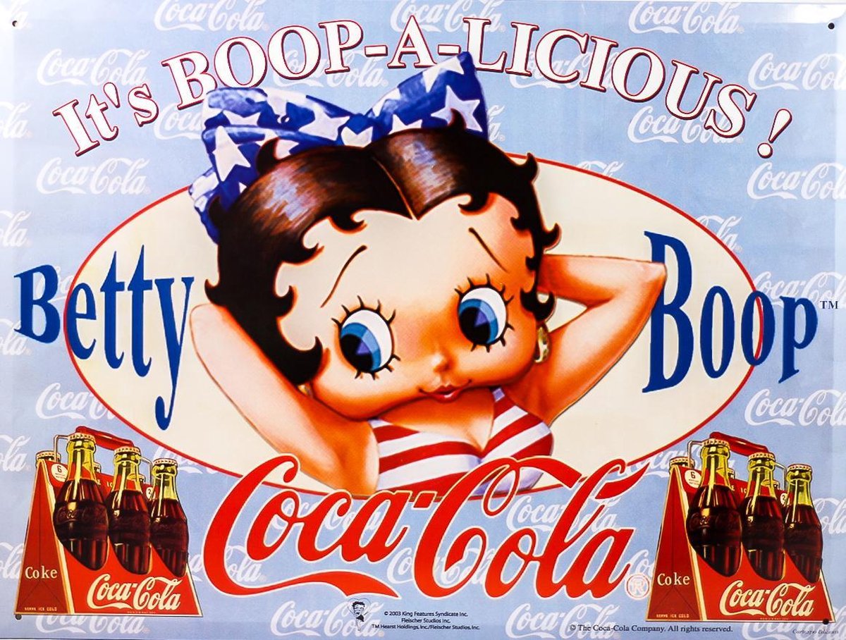 Betty boop -coca cola- wandbordje | bol