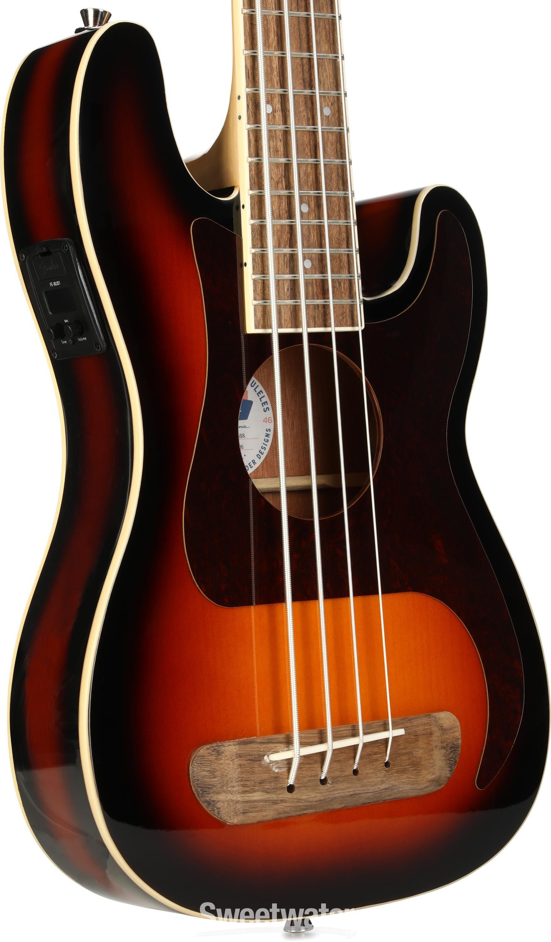 Fender Fullerton Precision Bass Uke - 3-Color Sunburst | Sweetwater