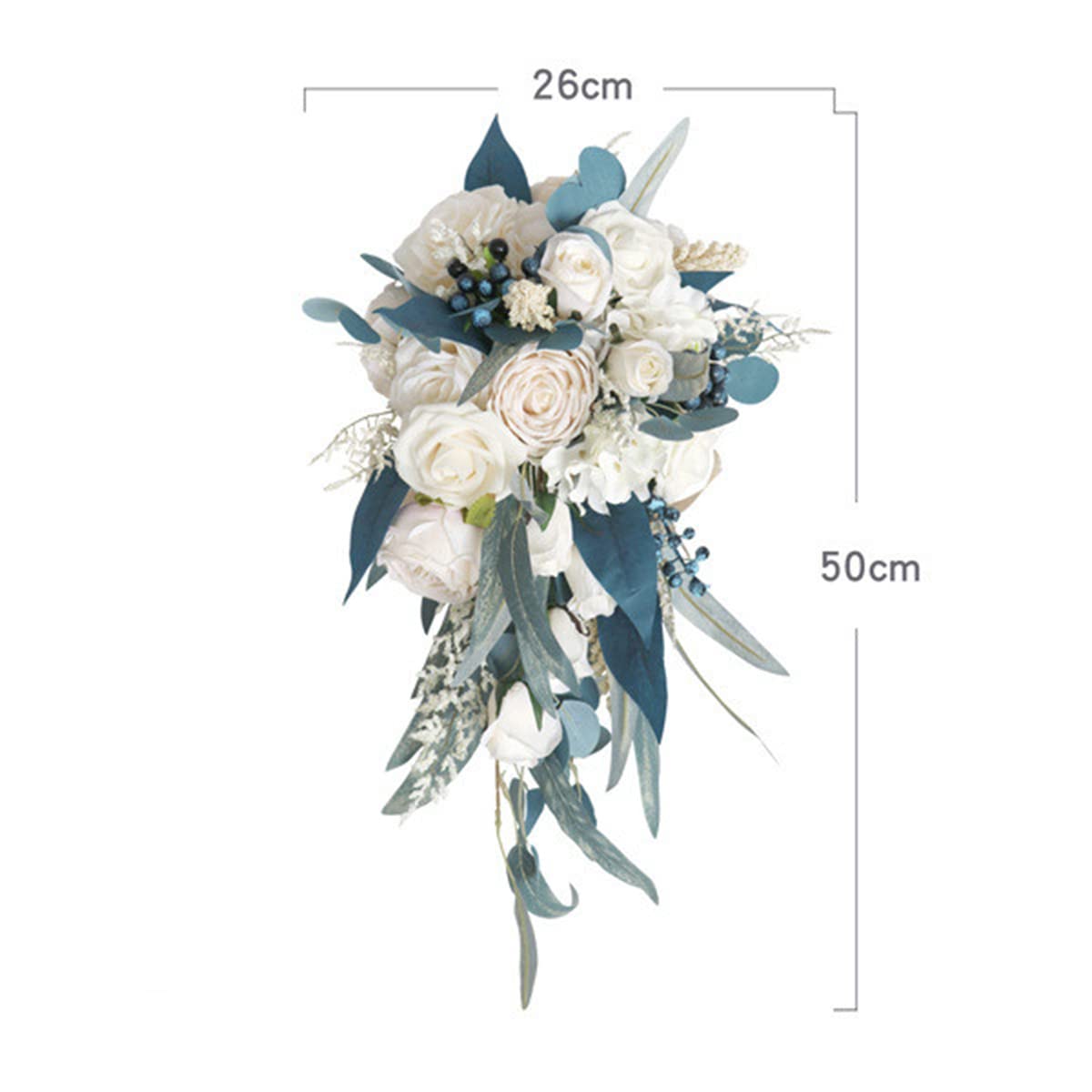 Amazon.co.jp: Jackcsale 花嫁ウェディングブーケ カスケードブーケ